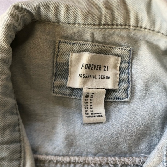 Forever 21 Crop Light Wash Denim Jacket - Picture 6 of 15